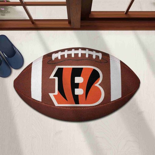 Shaped Mat Mockup 1 DOOR0207 Cincinnati Bengals The Duke NFL Ball Shape Doormat