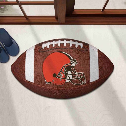 Shaped Mat Mockup 1 DOOR0208 Cleveland Browns The Duke NFL Ball Shape Doormat