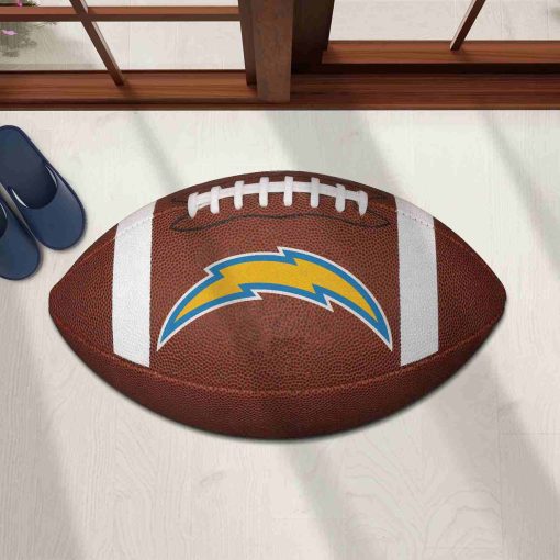 Shaped Mat Mockup 1 DOOR0218 Los Angeles Chargers The Duke NFL Ball Shape Doormat