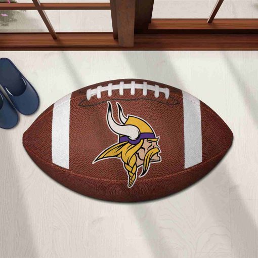 Shaped Mat Mockup 1 DOOR0221 Minnesota Vikings The Duke NFL Ball Shape Doormat