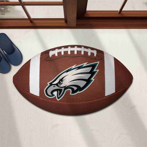 Shaped Mat Mockup 1 DOOR0226 Philadelphia Eagles The Duke NFL Ball Shape Doormat
