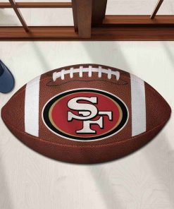 Shaped Mat Mockup 1 DOOR0228 San Francisco 49ers The Duke NFL Ball Shape Doormat