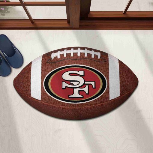 Shaped Mat Mockup 1 DOOR0228 San Francisco 49ers The Duke NFL Ball Shape Doormat
