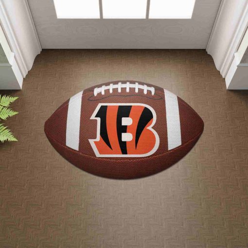 Shaped Mat Mockup 2 DOOR0207 Cincinnati Bengals The Duke NFL Ball Shape Doormat