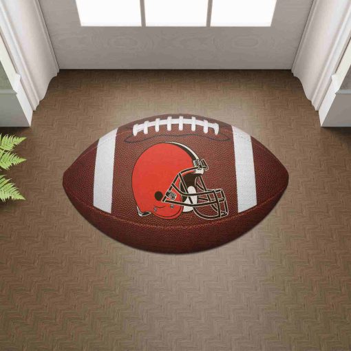 Shaped Mat Mockup 2 DOOR0208 Cleveland Browns The Duke NFL Ball Shape Doormat