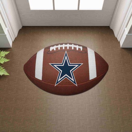 Shaped Mat Mockup 2 DOOR0209 Dallas Cowboys The Duke NFL Ball Shape Doormat