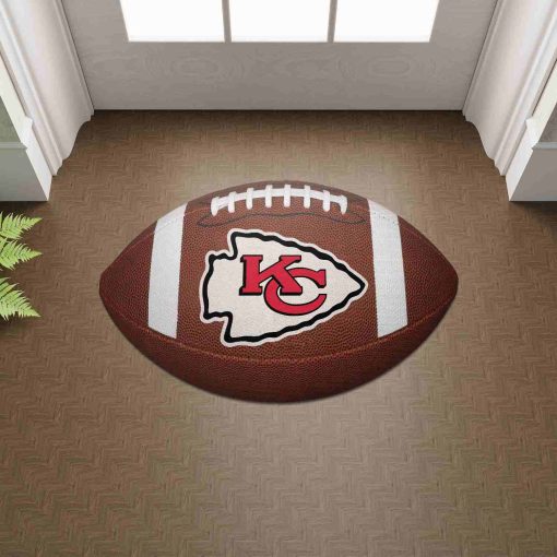 Shaped Mat Mockup 2 DOOR0216 Kansas City Chiefs The Duke NFL Ball Shape Doormat