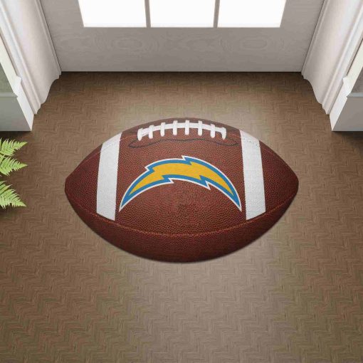 Shaped Mat Mockup 2 DOOR0218 Los Angeles Chargers The Duke NFL Ball Shape Doormat