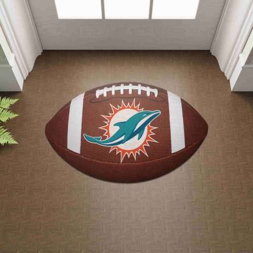 Shaped Mat Mockup 2 DOOR0220 Miami Dolphins The Duke NFL Ball Shape Doormat