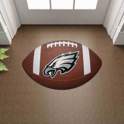 Shaped Mat Mockup 2 DOOR0226 Philadelphia Eagles The Duke NFL Ball Shape Doormat