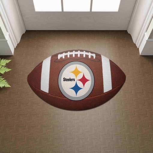 Shaped Mat Mockup 2 DOOR0227 Pittsburgh Steelers The Duke NFL Ball Shape Doormat