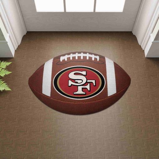 Shaped Mat Mockup 2 DOOR0228 San Francisco 49ers The Duke NFL Ball Shape Doormat
