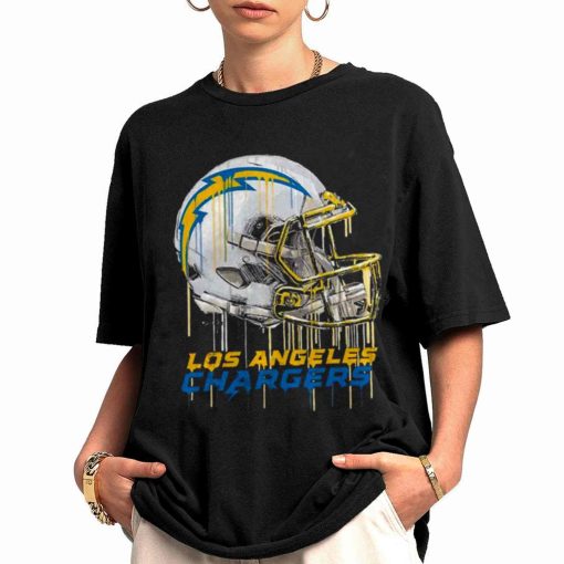Shirt Women 0 TSBN156 Vintage Helmet Dripping Painting Style Los Angeles Chargers T Shirt