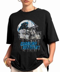 Shirt Women 0 TSBN159 Vintage Helmet Dripping Painting Style Carolina Panthers T Shirt