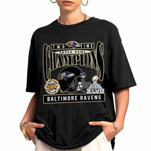 Shirt Women 0 TSBN166 Two Time Super Bowl Champions Baltimore Ravens T Shirt