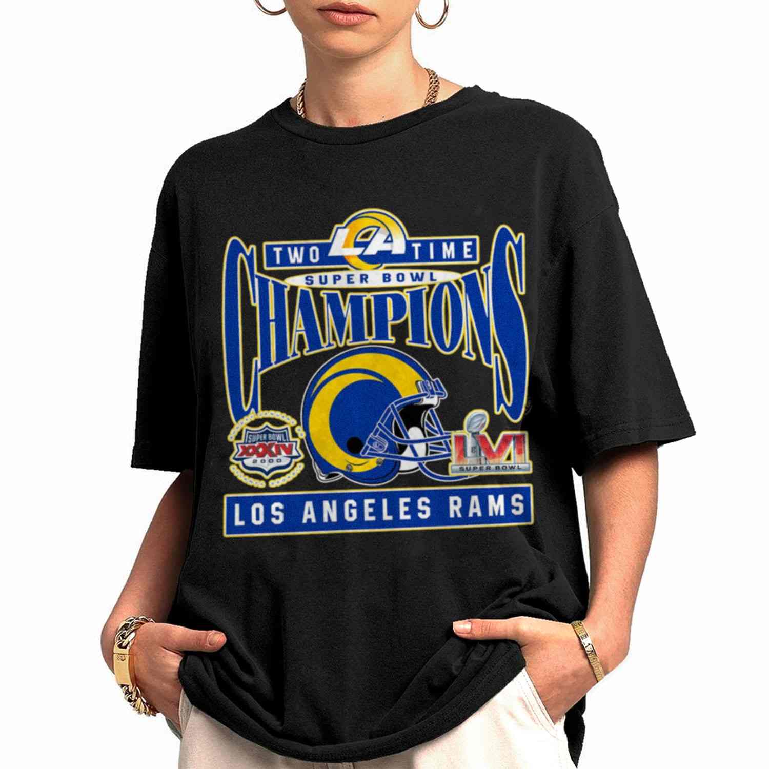 Two Time Super Bowl Champions Los Angeles Rams T-Shirt