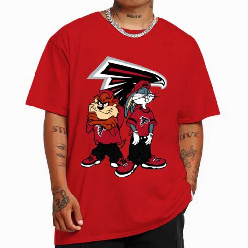 T Shirt Color DSBN019 Looney Tunes Bugs And Taz Atlanta Falcons T Shirt