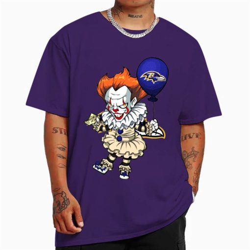 T Shirt Color DSBN037 It Clown Pennywise Baltimore Ravens T Shirt
