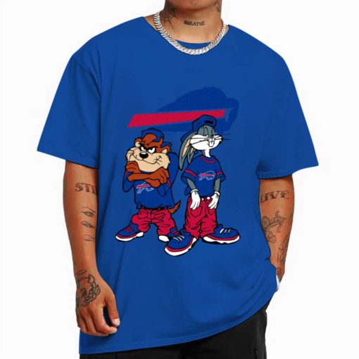 T Shirt Color DSBN060 Looney Tunes Bugs And Taz Buffalo Bills T Shirt