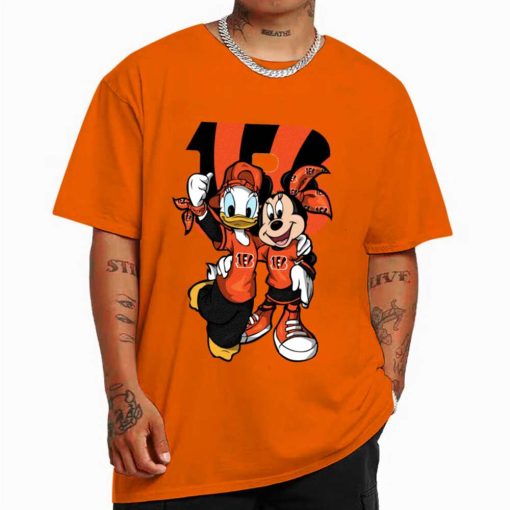 T Shirt Color DSBN107 Minnie And Daisy Duck Fans Cincinnati Bengals T Shirt