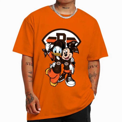 T Shirt Color DSBN118 Minnie And Daisy Duck Fans Cleveland Browns T Shirt