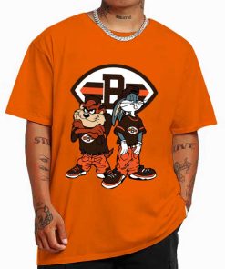 T Shirt Color DSBN123 Looney Tunes Bugs And Taz Cleveland Browns T Shirt