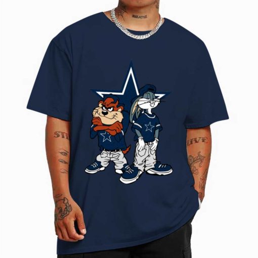 T Shirt Color DSBN138 Looney Tunes Bugs And Taz Dallas Cowboys T Shirt