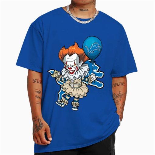T Shirt Color DSBN164 It Clown Pennywise Detroit Lions T Shirt