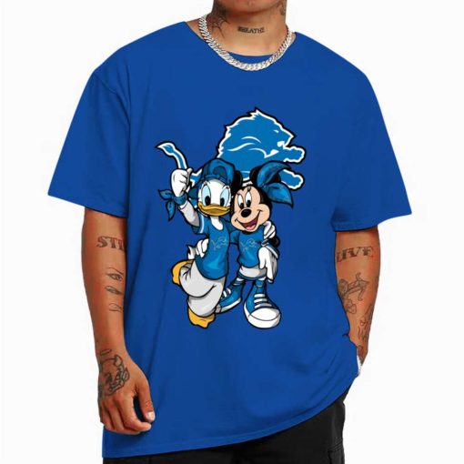 T Shirt Color DSBN166 Minnie And Daisy Duck Fans Detroit Lions T Shirt