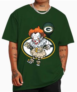 T Shirt Color DSBN180 It Clown Pennywise Green Bay Packers T Shirt