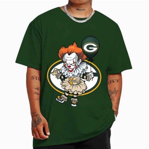 T Shirt Color DSBN180 It Clown Pennywise Green Bay Packers T Shirt