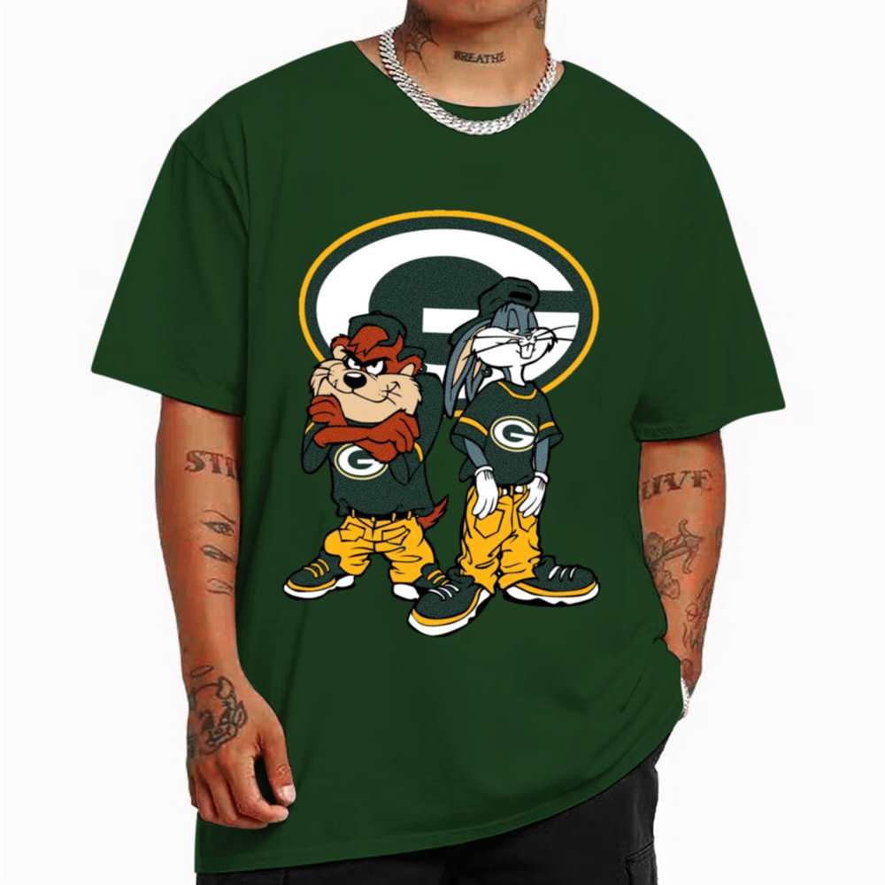 Looney Tunes Taz Cruel Green Ball Packers Bay And - Bugs T-Shirt