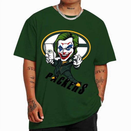 T Shirt Color DSBN190 Joker Smile Green Bay Packers T Shirt