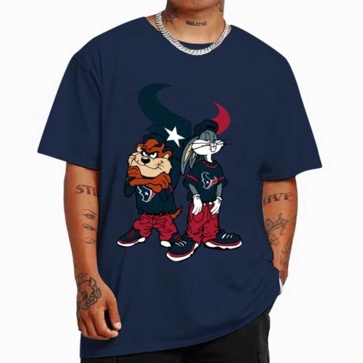 T Shirt Color DSBN197 Looney Tunes Bugs And Taz Houston Texans T Shirt