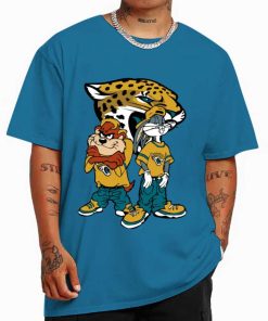 T Shirt Color DSBN227 Looney Tunes Bugs And Taz Jacksonville Jaguars T Shirt