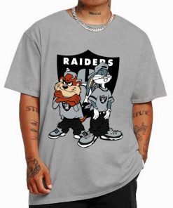 T Shirt Color DSBN258 Looney Tunes Bugs And Taz Las Vegas Raiders T Shirt