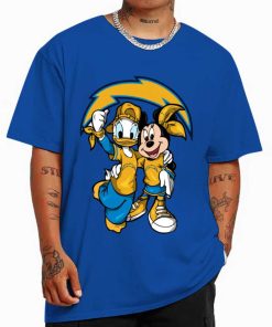 T Shirt Color DSBN278 Minnie And Daisy Duck Fans Los Angeles Chargers T Shirt
