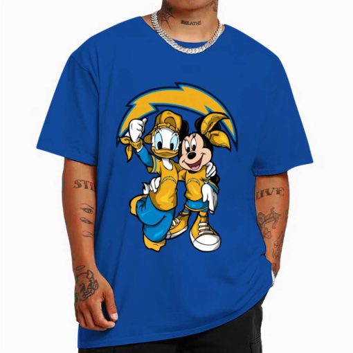 T Shirt Color DSBN278 Minnie And Daisy Duck Fans Los Angeles Chargers T Shirt