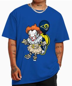 T Shirt Color DSBN291 It Clown Pennywise Los Angeles Rams T Shirt