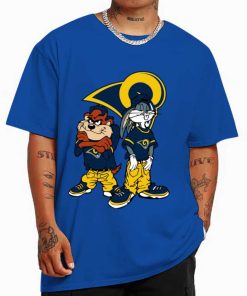 T Shirt Color DSBN293 Looney Tunes Bugs And Taz Los Angeles Rams T Shirt