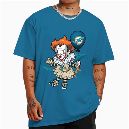 T Shirt Color DSBN307 It Clown Pennywise Miami Dolphins T Shirt