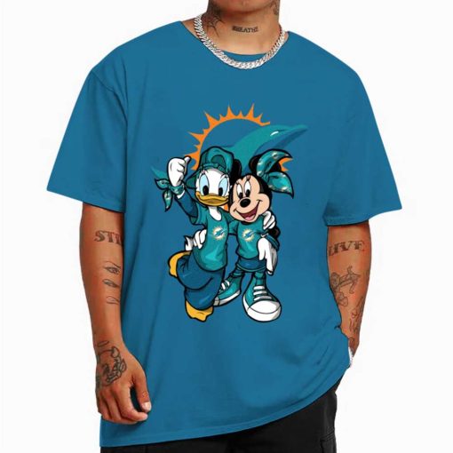 T Shirt Color DSBN319 Minnie And Daisy Duck Fans Miami Dolphins T Shirt