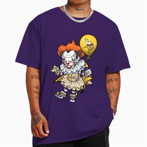 T Shirt Color DSBN323 It Clown Pennywise Minnesota Vikings T Shirt