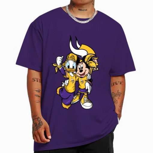 T Shirt Color DSBN324 Minnie And Daisy Duck Fans Minnesota Vikings T Shirt
