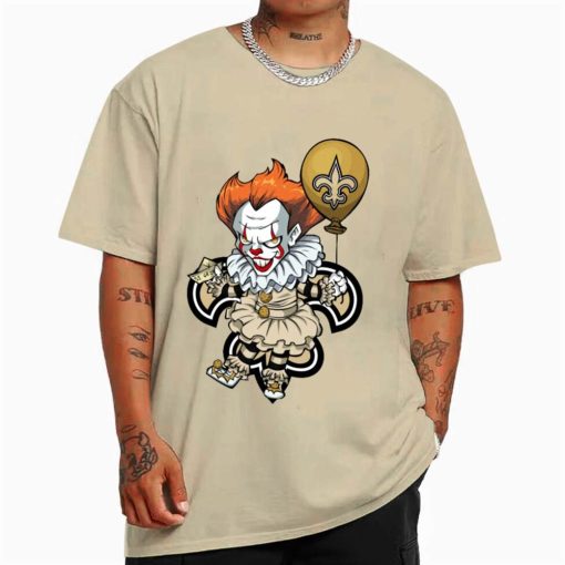 T Shirt Color DSBN357 It Clown Pennywise New Orleans Saints T Shirt