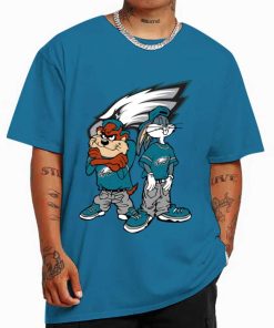 T Shirt Color DSBN404 Looney Tunes Bugs And Taz Philadelphia Eagles T Shirt