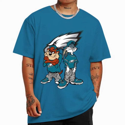 T Shirt Color DSBN404 Looney Tunes Bugs And Taz Philadelphia Eagles T Shirt