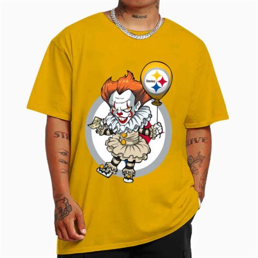 T Shirt Color DSBN420 It Clown Pennywise Pittsburgh Steelers T Shirt