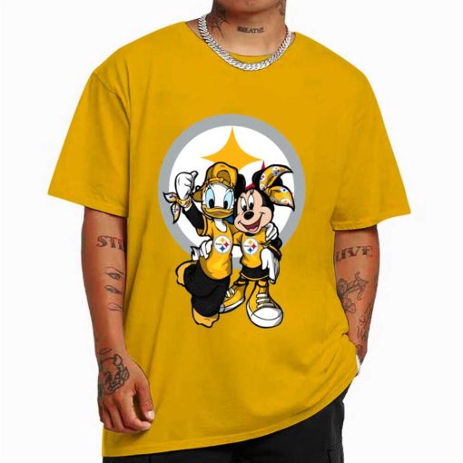 T Shirt Color DSBN423 Minnie And Daisy Duck Fans Pittsburgh Steelers T Shirt
