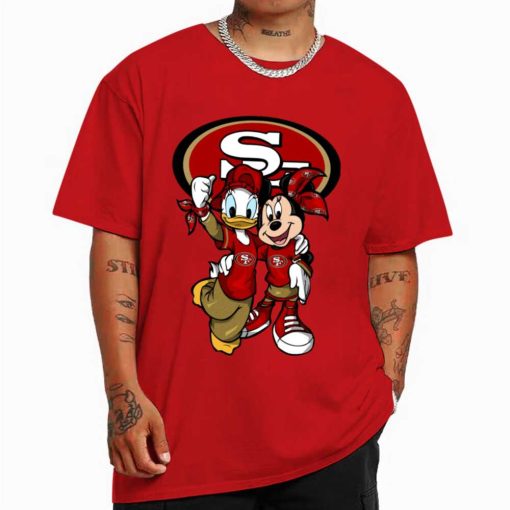 T Shirt Color DSBN438 Minnie And Daisy Duck Fans San Francisco 49Ers T Shirt